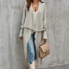 FS Collection Grey Chunky Pleat Oversized Cardigan