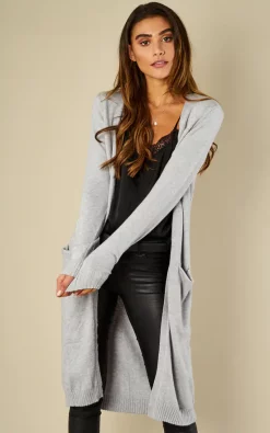 Vila Light Grey Melange Long Sleeve Knit Cardigan