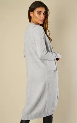 Vila Light Grey Melange Long Sleeve Knit Cardigan -DRESSES SHOP 2018 02 05 Jen Georgia Vila2610 1
