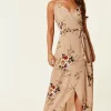 Girl In Mind Mia Floral Wrap Maxi Beige