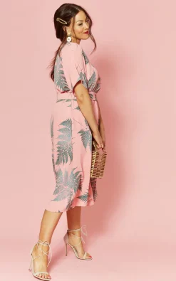 Glamorous Plus Size Pink Tropical Print Kimono Sleeve Dress -DRESSES SHOP 2019.08.14 Jen Laura Glamorous75435