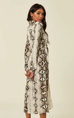 D.Anna Snake Print Side Split Long Sleeve Midi Shirt Dress 6 D.Anna Snake Print Side Split Long Sleeve Midi Shirt Dress -DRESSES SHOP 2019 01 16 Tom Shree Danna4745