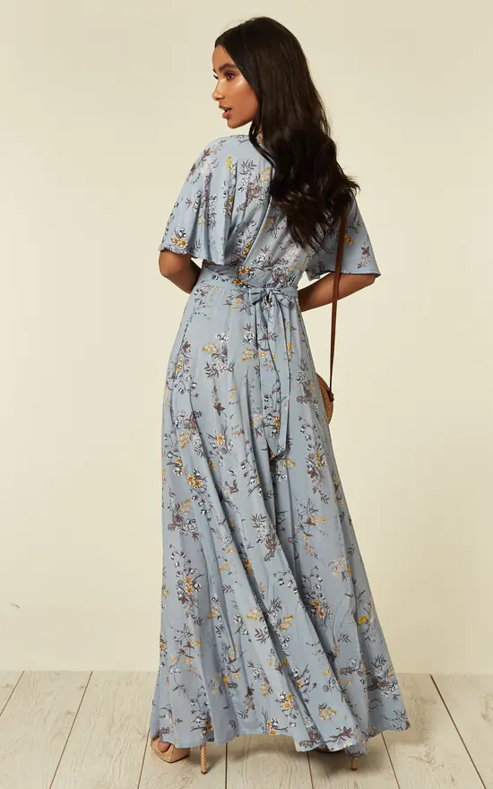 Blue Vanilla Kayla – Button Through Blue Maxi Dress 3 Blue Vanilla Kayla – Button Through Blue Maxi Dress - Image 3