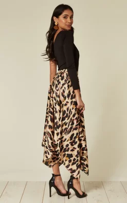 D.Anna Satin Pleated Asymmetrical Midi Skirt In Leopard Print -DRESSES SHOP 2019 03 25 Jen Shree Danna6934