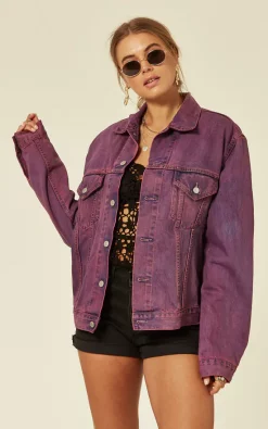 Denim Stories Purple Wash Denim Jacket With Embroidery -DRESSES SHOP 2019 05 31 Tom Arabella DenimStories81871