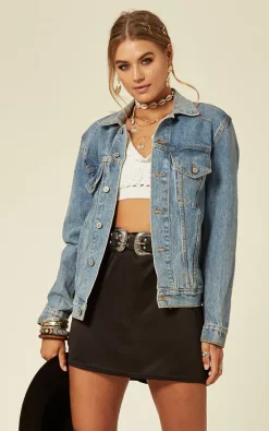 Denim Stories Denim Jacket With Embroidery On Back In Mid Wash -DRESSES SHOP 2019 05 31 Tom Arabella DenimStories83168