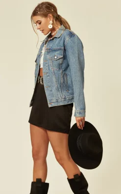 Denim Stories Denim Jacket With Embroidery On Back In Mid Wash -DRESSES SHOP 2019 05 31 Tom Arabella DenimStories83184