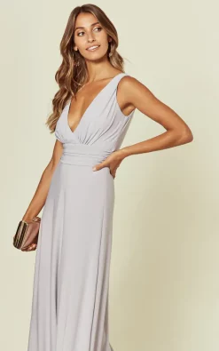Revie London Lana Dove Grey Maxi Bridesmaid Dress -DRESSES SHOP 2019 07 31 Susie Dom RevieLondon61350