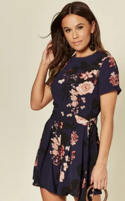 Girl In Mind Gabby Trim Detail Floral Playsuit Navy -DRESSES SHOP 2019 08 30 Jen Megan Girlinmind92965