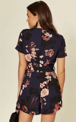 Girl In Mind Gabby Trim Detail Floral Playsuit Navy -DRESSES SHOP 2019 08 30 Jen Megan Girlinmind92981