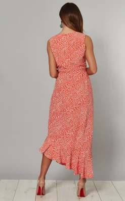 Blue Vanilla Fiona Asymmetric Wrap Front Maxi Dress In Red Print -DRESSES SHOP 2020 01 22 Tom Naomi BlueVanilla313214