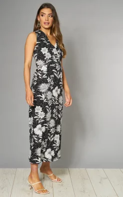 Mela London Midi Dress In Black Floral & Spot Print -DRESSES SHOP 2020 02 28 Jen megan mela 1903