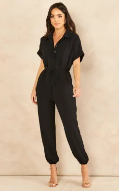 Jenerique Black Jumpsuit With Pockets -DRESSES SHOP 2020 03 03 Jen Mollie Jenerique8855