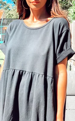 Blue Vanilla Diana Tiered Midi Smock Dress In Black -DRESSES SHOP 2020 08 01 Megan Naomi BlueVanilla10