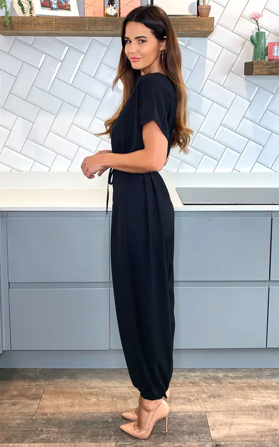 Aftershock Gold Belted Jumpsuit In Black 3 Aftershock Gold Belted Jumpsuit In Black - Image 3