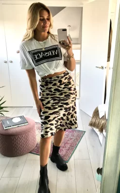 URBAN TOUCH Satin Leopard Print Midi Slip Skirt Brown -DRESSES SHOP 2020 09 17 Megan Chloe UrbanTouch1