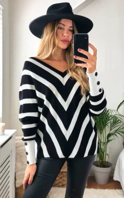 Jenerique Oversize Long Sleeve Knitted Sweater/Jumper In Black