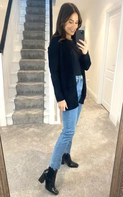 ONLY Knitted Cardigan With Pockets In Black -DRESSES SHOP 2021 02 17 megan only 4969