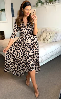 Jolie Moi Knot Front Hanky Hem Dress, Pink Animal -DRESSES SHOP 2021 03 23 naomi jolliemoi 18 03 2021 11 30 39