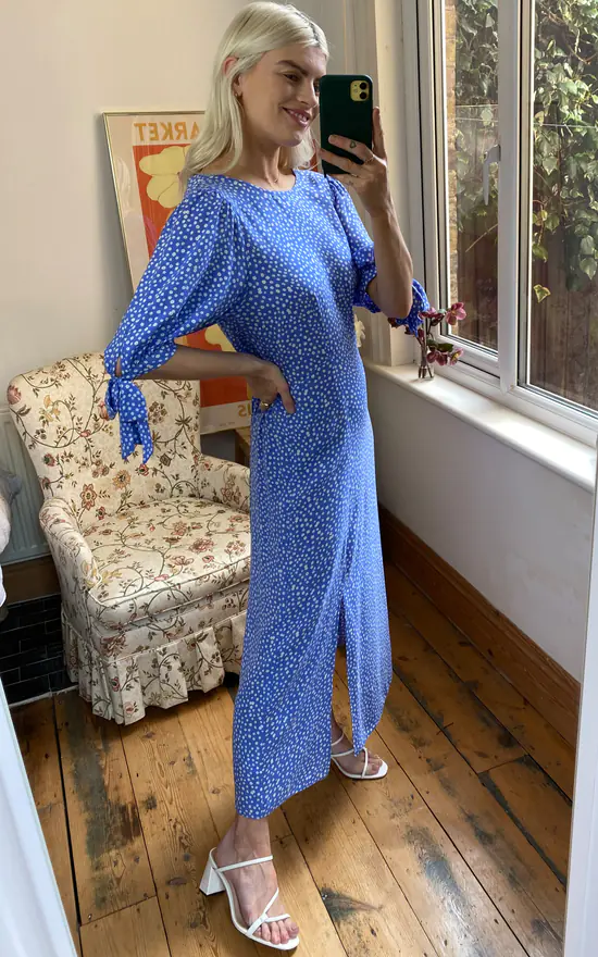 Nobody's Child Blue And White Ditsy Esme Midi Dress 3 Nobody's Child Blue And White Ditsy Esme Midi Dress - Image 3