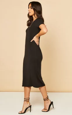 VM T Shirt Midi Dress In Black -DRESSES SHOP 2021 05 10 Megan Mollie VM5