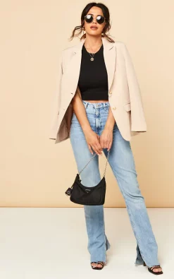 Bella And Blue Blazer With Gold Buttons In Nude -DRESSES SHOP 2021 05 10 Megan Naomi BellaAndBlue41