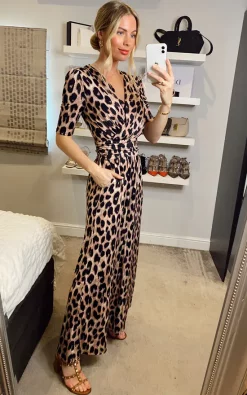 Jolie Moi Bailee Wrap Jersey Jumpsuit, Pink Animal -DRESSES SHOP 2021 05 24 Megan Sasha JolieMoi99