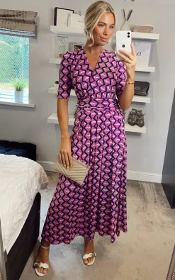 JOLIE MOI Coleen Wrap Maxi Dress, Fuschia -DRESSES SHOP 2021 07 26 Megan Sasha JolieMoi25