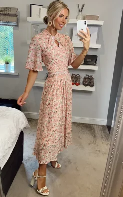 Jolie Moi Tina Mesh Dress, Apricot -DRESSES SHOP 2021 07 26 Megan Sasha JolieMoi41