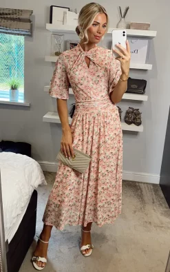 Jolie Moi Tina Mesh Dress, Apricot -DRESSES SHOP 2021 07 26 Megan Sasha JolieMoi45