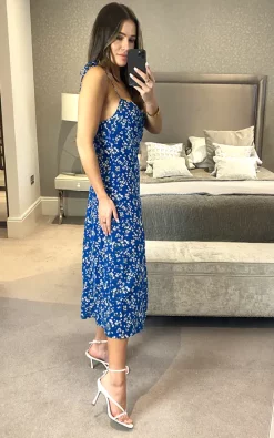 D.Anna Cami Floral Print Midi Dress In Blue -DRESSES SHOP 2021 07 28 megan D.anna 5736