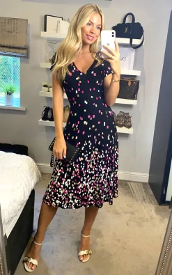 JOLIE MOI Sasha Midi Dress, Black Multi