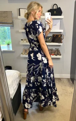 Izabel London Navy Tropical Button Front Maxi Dress -DRESSES SHOP 2021 08 23 sasha izabel 27 08 2021 14 28 37
