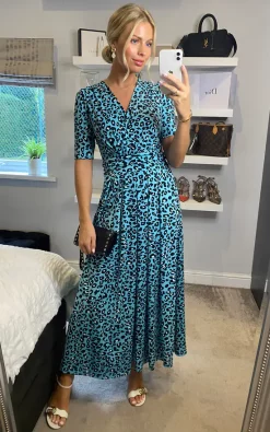 Jolie Moi Molly Jersey Maxi Dress, Blue Animal