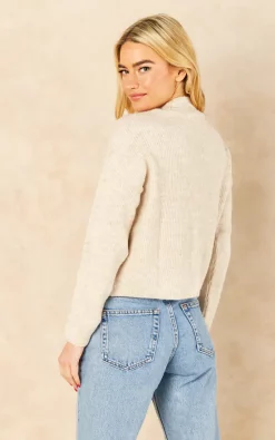 VM Ribbed Jumper With High Neck In Cream -DRESSES SHOP 2021 09 30 Jen Tess VM7286