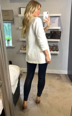 KURT MULLER Rouched Sleeve Blazer In White 7 KURT MULLER Rouched Sleeve Blazer In White -DRESSES SHOP 2021 10 16 kurtmuller sasha 12 10 2021 13 49 18