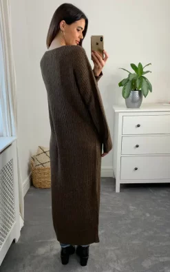 JJXX Maxi Cardigan In Dark Brown -DRESSES SHOP 2021 10 25 Naomi JJXX40