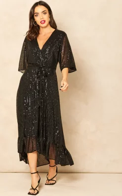 Bella And Blue Sequin Plunge Maxi Dress In Black -DRESSES SHOP 2021 11 01 Jen Mollie Bella Blue20431