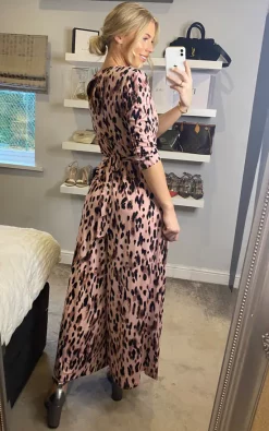 Jolie Moi Luise Print Wrap Jumpsuit, Pink Abstract -DRESSES SHOP 2021 11 29 Sasha JolieMoi41