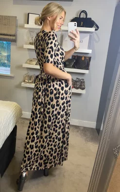 Jolie Moi Long Animal Print Jersey Maxi Dress, Leopard Multi -DRESSES SHOP 2021 11 29 Sasha JolieMoi56