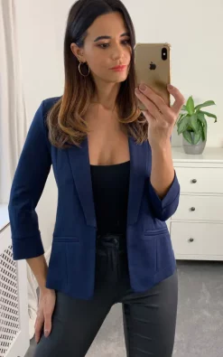 Cutie London Fitted Tailored Blazer Navy -DRESSES SHOP 2021 12 03 Naomi Cutie13