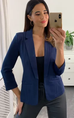 Cutie London Fitted Tailored Blazer Navy