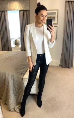 Anastasia Fashions Textured Blazer In White 6 Anastasia Fashions Textured Blazer In White -DRESSES SHOP 2022 01 18 Megan anastasia9932