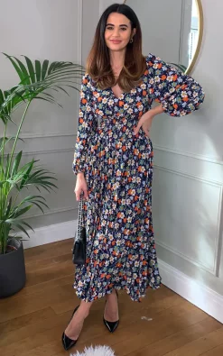 Traffic People Aurora Dress In Dark Floral Print