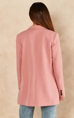 Jenerique Oversize Longline Blazer With 4 Buttons And Pockets In Blush Pink -DRESSES SHOP 2022 01 21 JEN Naomi Jenerique29533