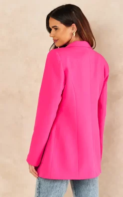 Jenerique Oversize Longline Blazer With 4 Pockets In Hot Pink -DRESSES SHOP 2022 01 21 JEN Naomi Jenerique29662