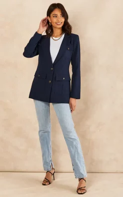 Jenerique Oversize Longline Blazer With 4 Pockets In Dark Navy 6 Jenerique Oversize Longline Blazer With 4 Pockets In Dark Navy -DRESSES SHOP 2022 01 21 JEN Nayha Jenerique29576