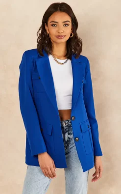 Jenerique Oversize Longline Blazer With 4 Pockets In Sax Blue -DRESSES SHOP 2022 01 21 JEN Nayha Jenerique29835
