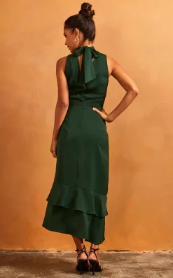 Bella And Blue Ruffle Hem High Neck Sleeveless Dress In Green -DRESSES SHOP 2022 03 01 TOM Julia Bella Blue6550