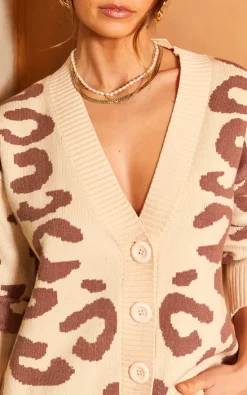 D.Anna Cream And Mink Leopard Button Down Ribbed Knit Cardigan -DRESSES SHOP 2022 03 01 TOM Tia Danna7098
